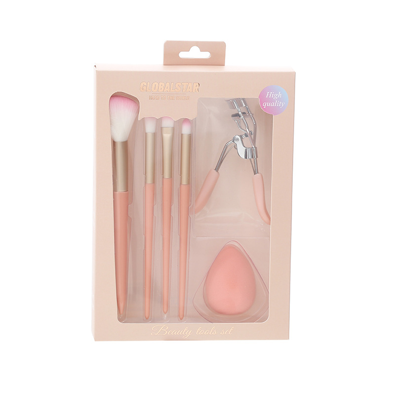 6 mixed makeup brushes, beauty egg set, fresh and portable makeup set, eyelash curler, eyeshadow, Blush brush pic 12