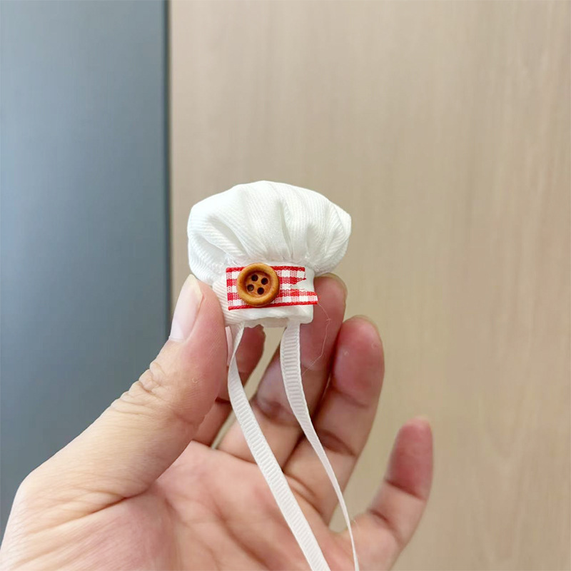 新款毛绒公仔配饰厨师帽10cm棉花娃娃迷你帽子毛绒玩偶娃衣装饰帽详情10