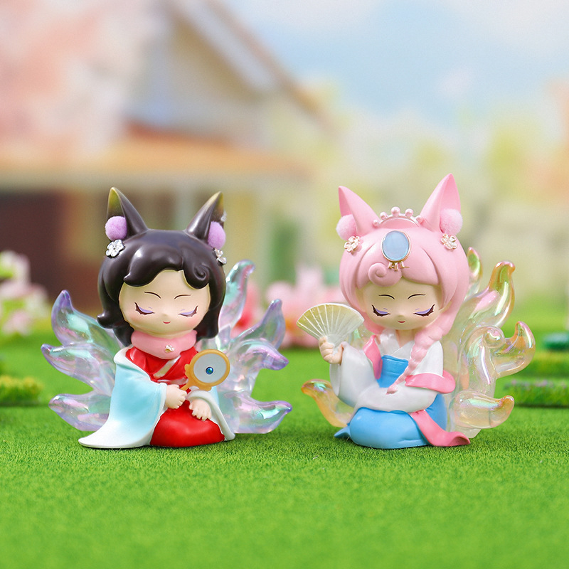 ins少女心九尾雅集网红手办青丘狐狸潮玩盲盒女生公仔小礼物批发详情19