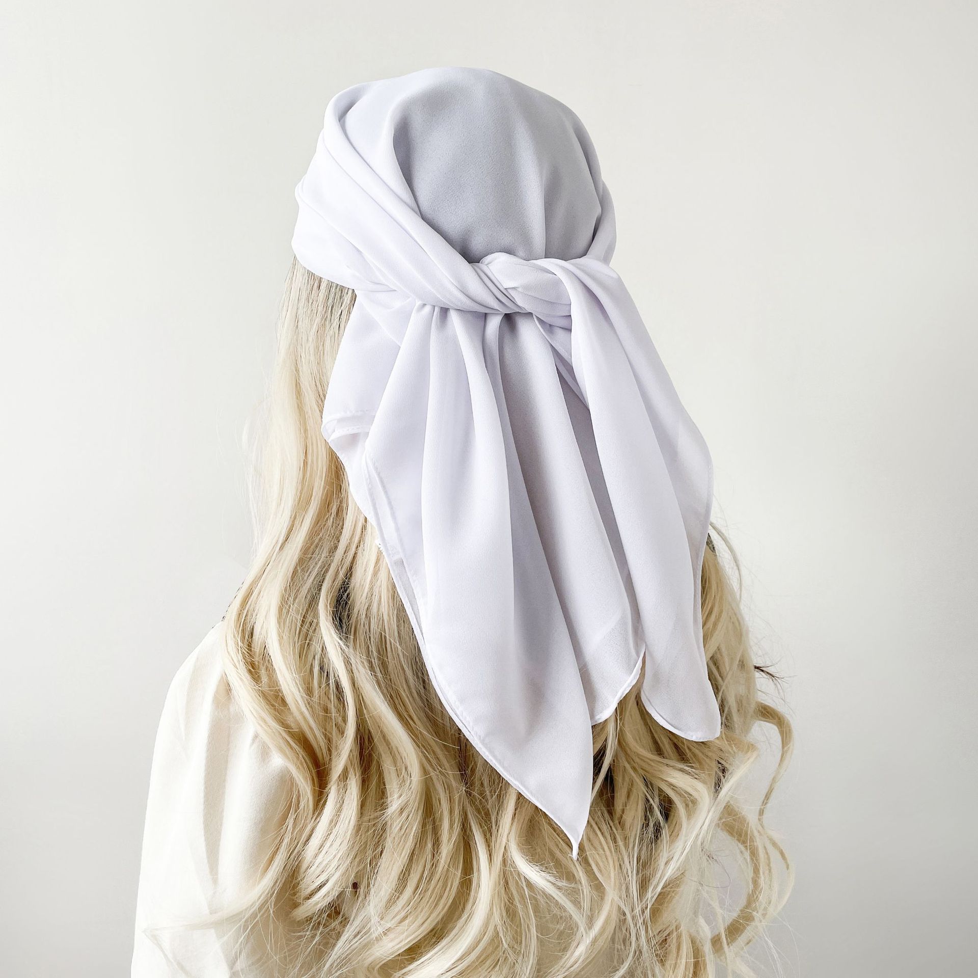 Pañuelo de seda monocolor de verano 90 gasa perla pañuelo de color sólido malay hijab asia sudoriental pañuelo de mujer cubierta hui pic 17