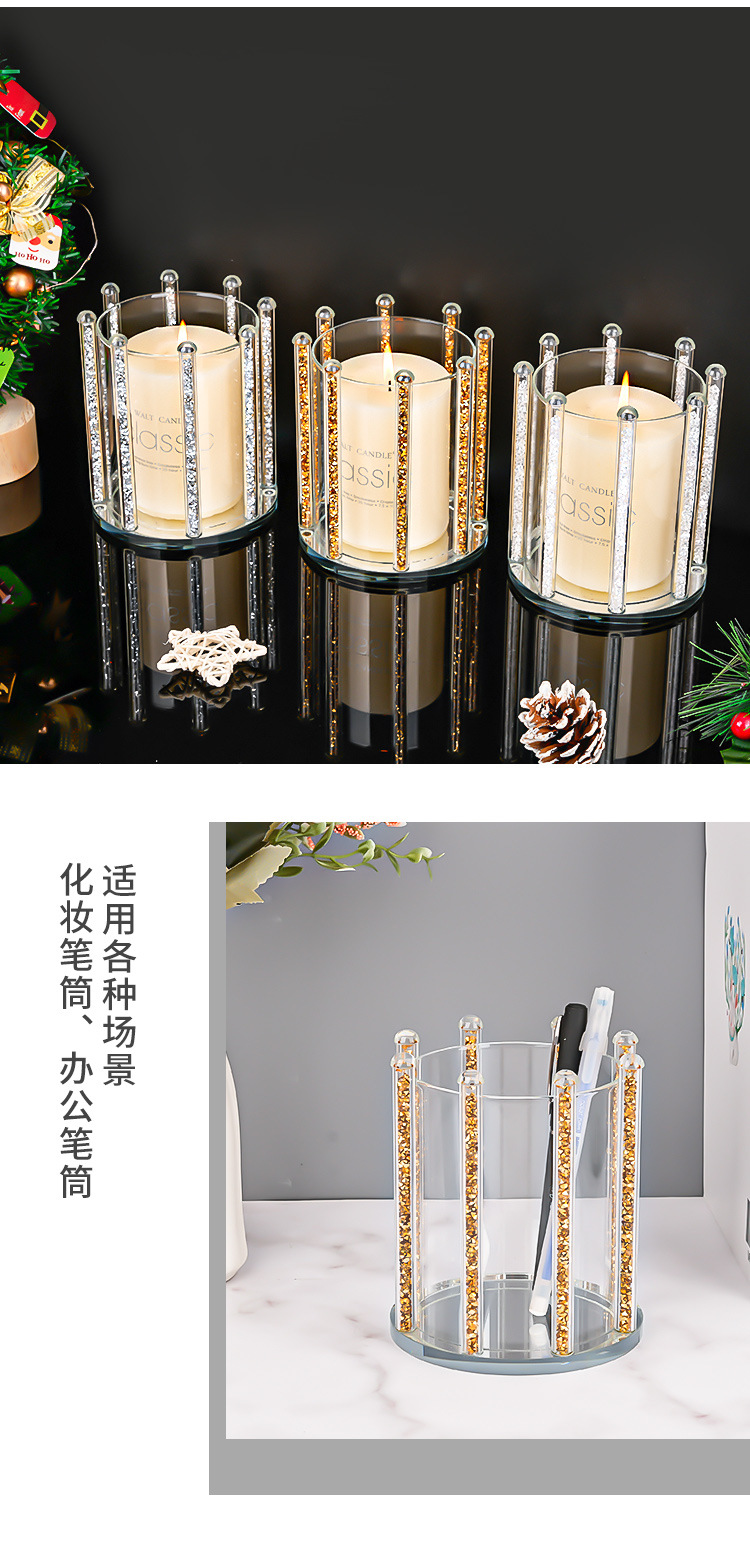跨境高颜值香薰玻璃烛台酒店餐桌婚庆装饰烛光晚餐烂漫烛台摆件详情6