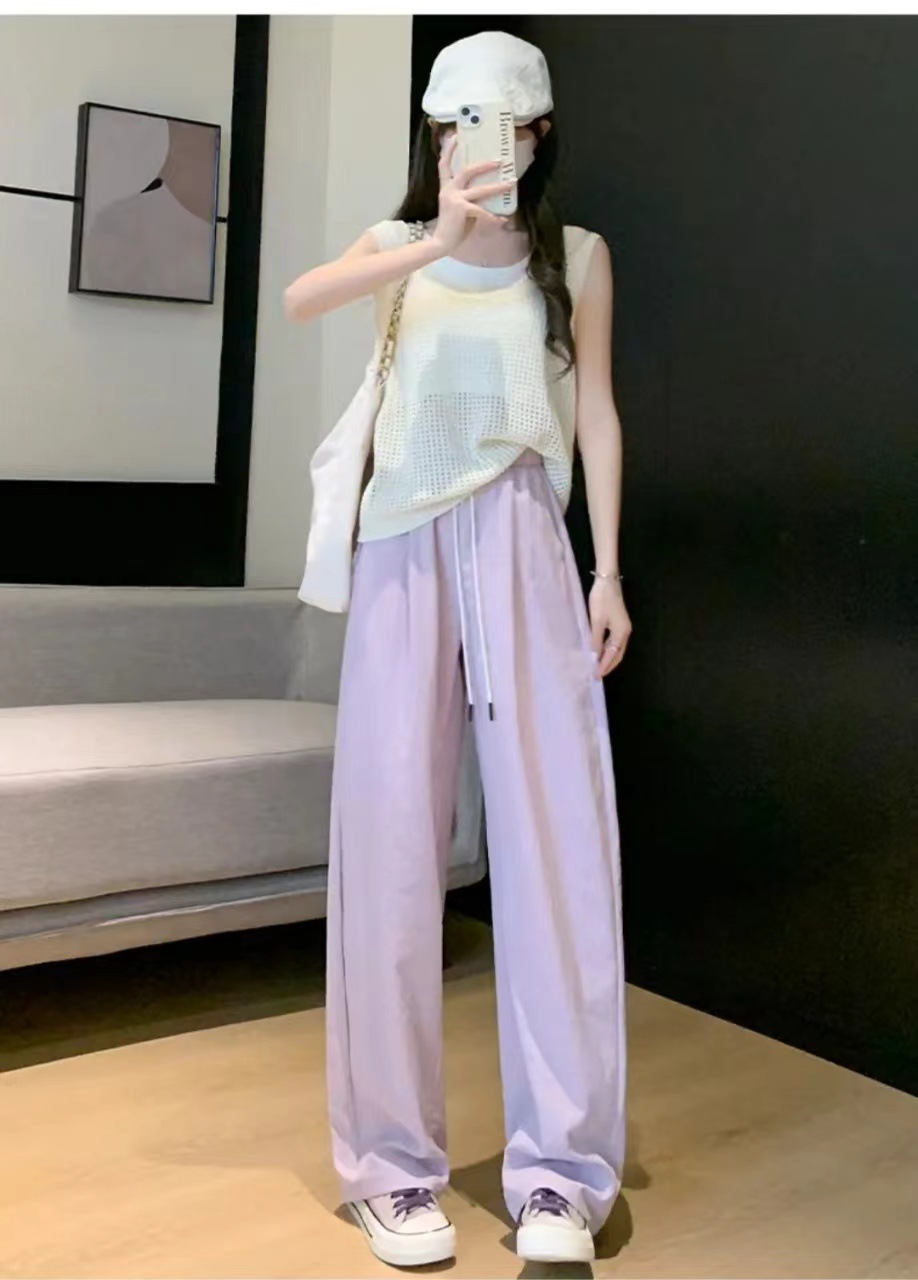 弯刀裤阔腿裤女夏季薄款高腰垂感宽松小个子休闲直筒显瘦拖地裤子详情10