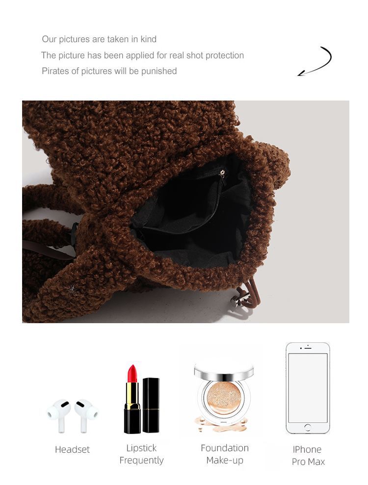 CHARHP&KEJNT官方正品毛绒小狗双肩包女小众卡通时尚可爱学生背包详情7