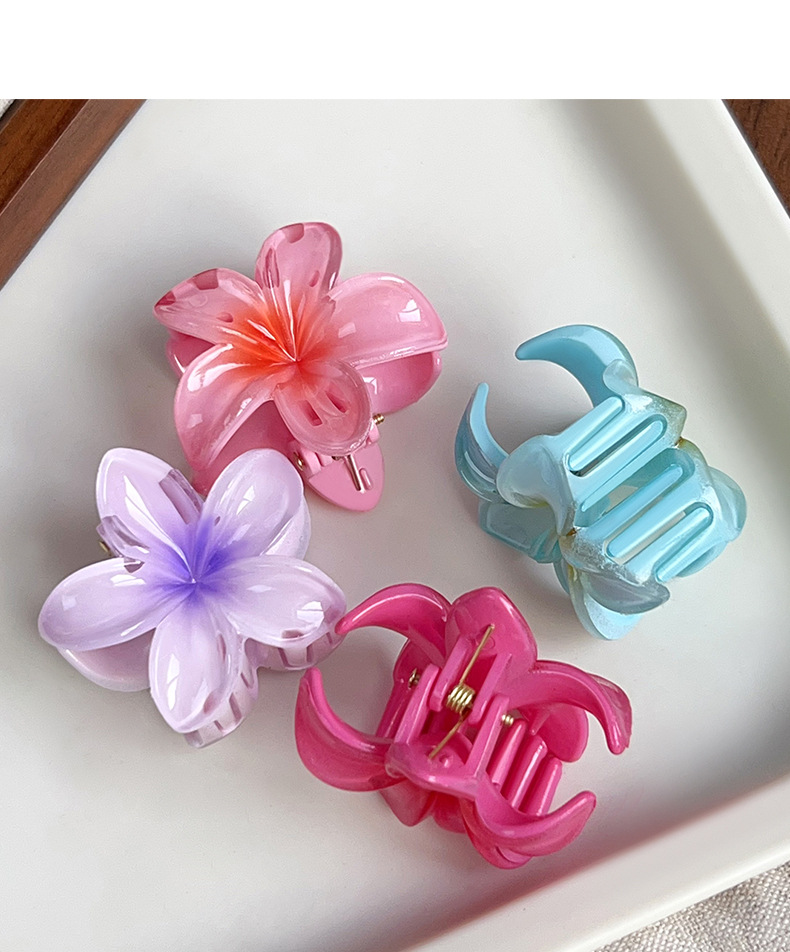 Romantic, elegant, beach vacation, small frangipani hair clip, shark clip, back clip, hair clip, half clip pic 7