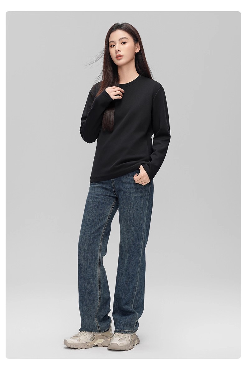 90鹅绒内搭男女同款2025年秋冬T恤情侣保暖上衣圆领长袖白鹅绒详情24