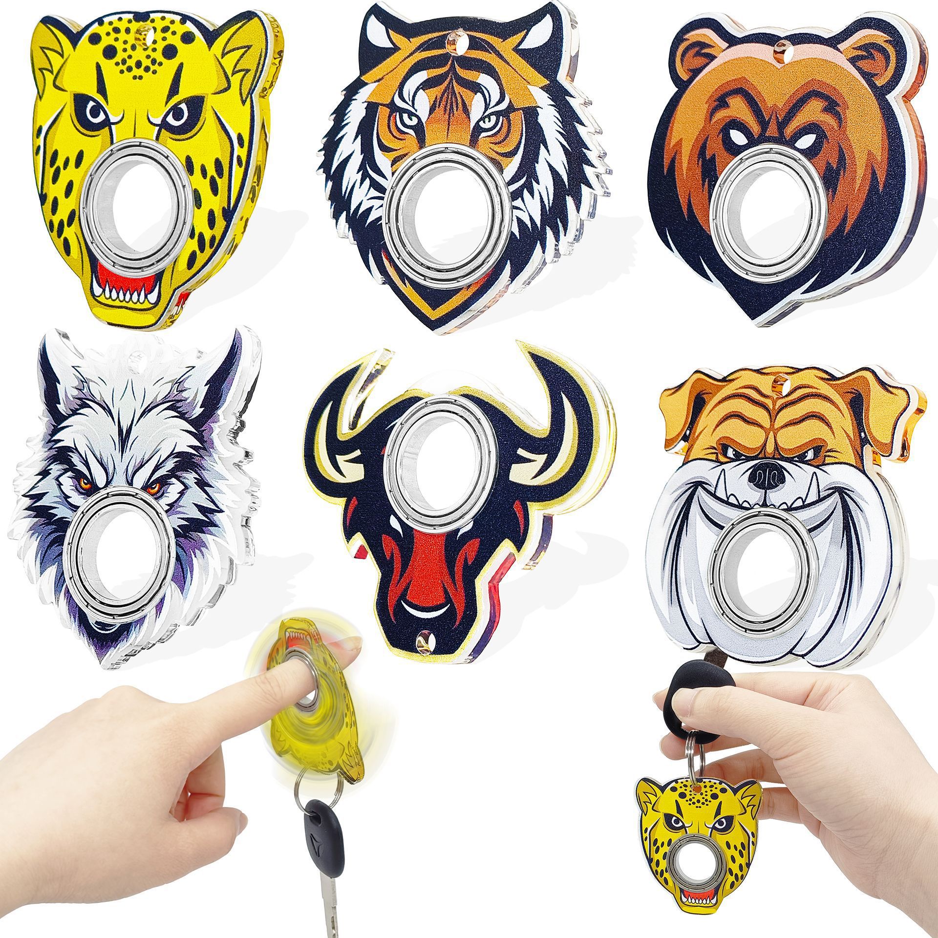 二代指尖旋转解压钥匙扣keychainfidgetspinner减压旋转钥匙器详情6