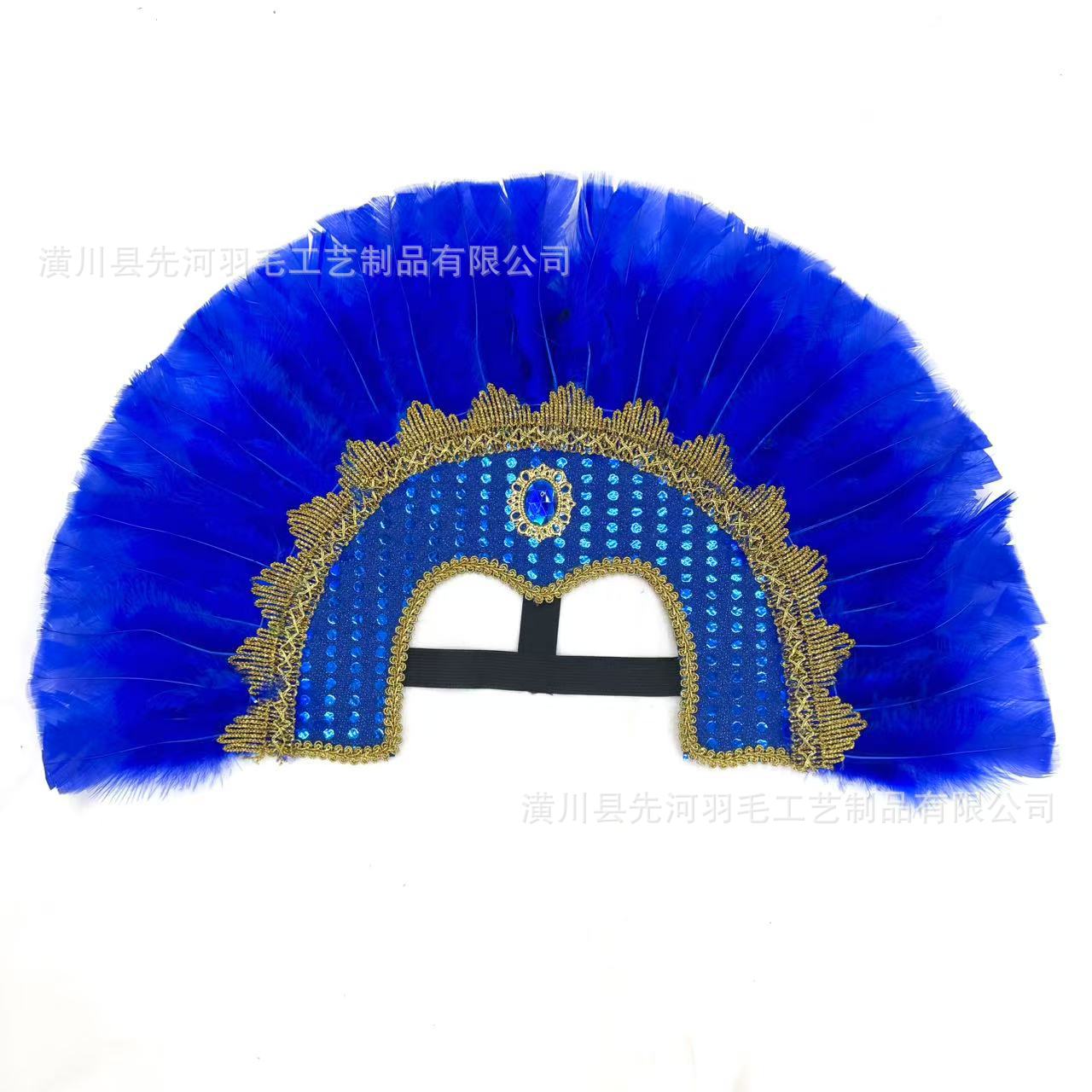 欧美跨境爆款羽毛头饰巴西印第安大头带节日服装配饰舞台表演道具详情7