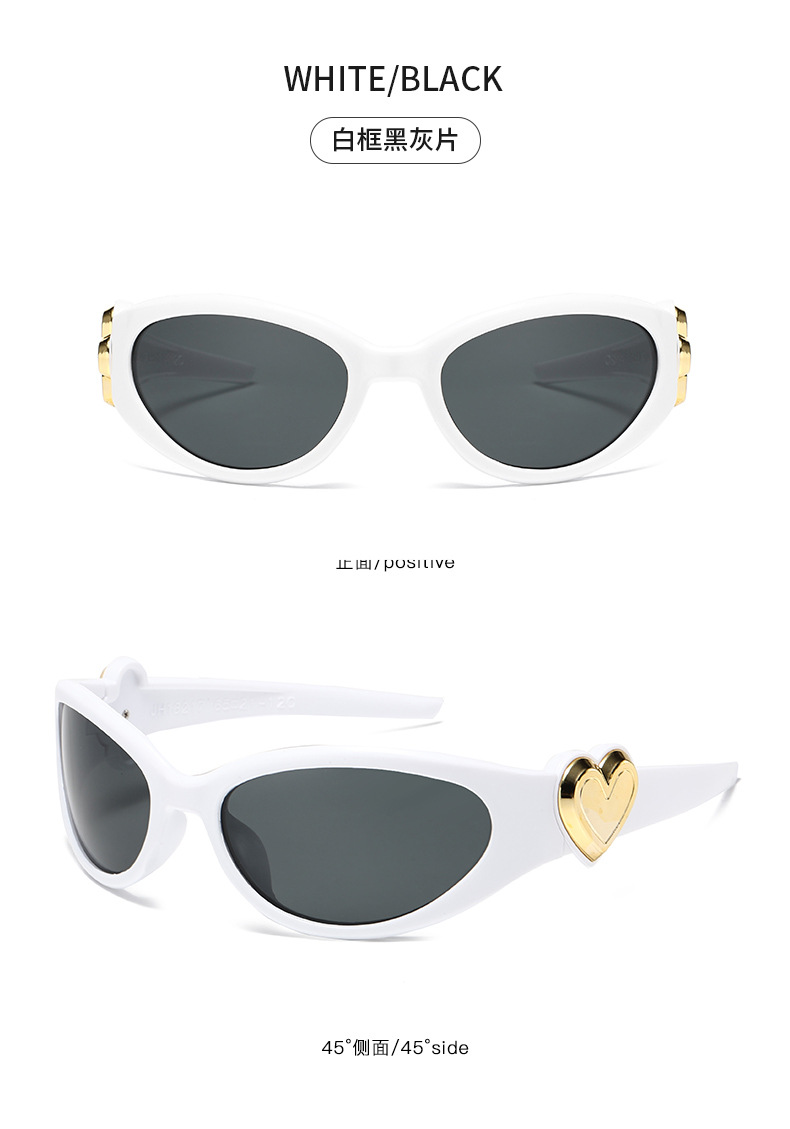 New cross-border fashion heart-shaped sunglasses, Internet celebrity personality Y2K millennium Spice Girl style jelly gummy heart sunglasses pic 18
