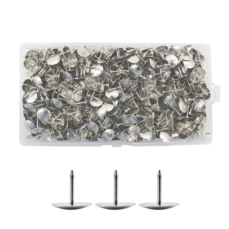 批发金属镀镍平头图钉银色省力大头钉按钉家用办公文具大镍片钉子详情3