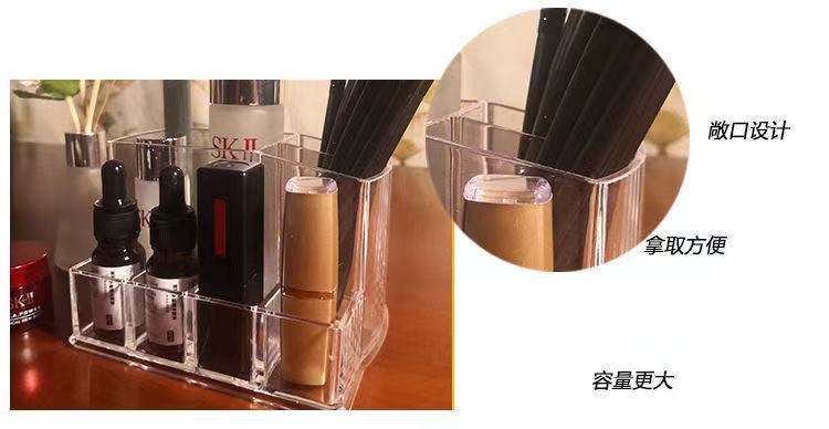 Transparent cosmetics lip gloss holder, makeup eyeliner pen, eyebrow pencil, lipstick holder, dressing table, organizing and storage rack, storage box pic 4