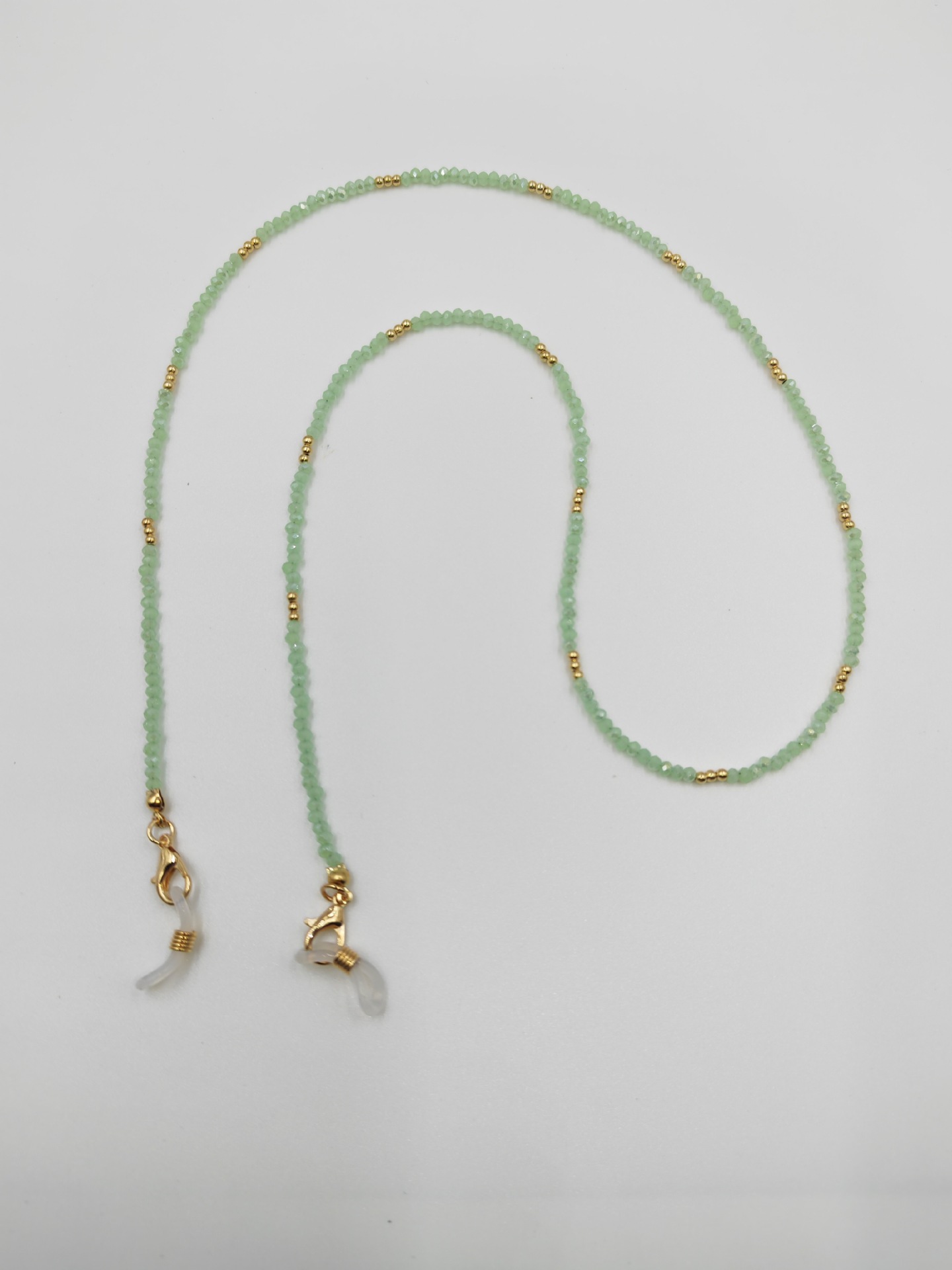 韩版时尚水晶夹金珠串珠眼镜链口罩链挂脖耳机挂链女项饰厂家直销详情9