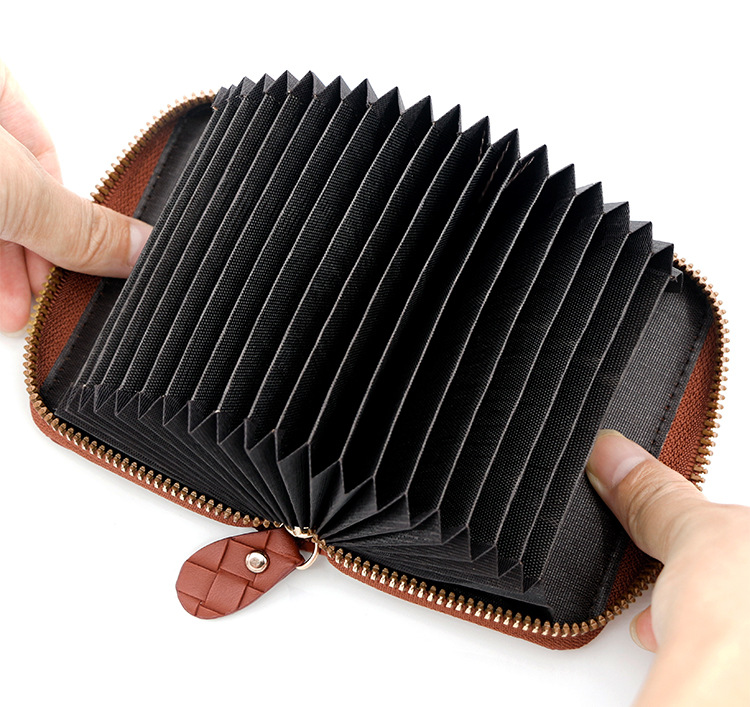 时尚Ins风编织女士卡包拉链小零钱包 男女式风琴卡包多卡位卡套详情16