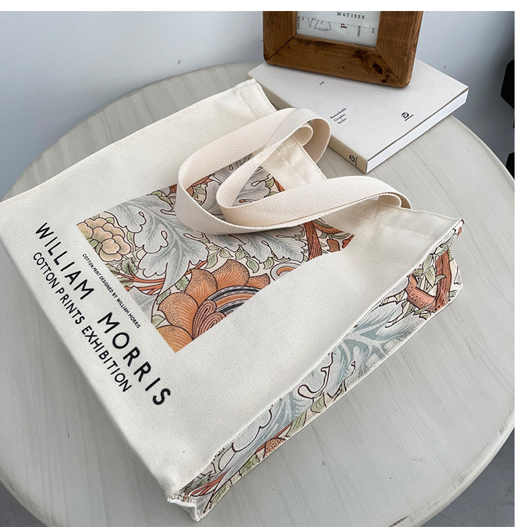 文艺风帆布包包大容量拉链单肩包外出手提袋便当包通勤妈咪包详情10