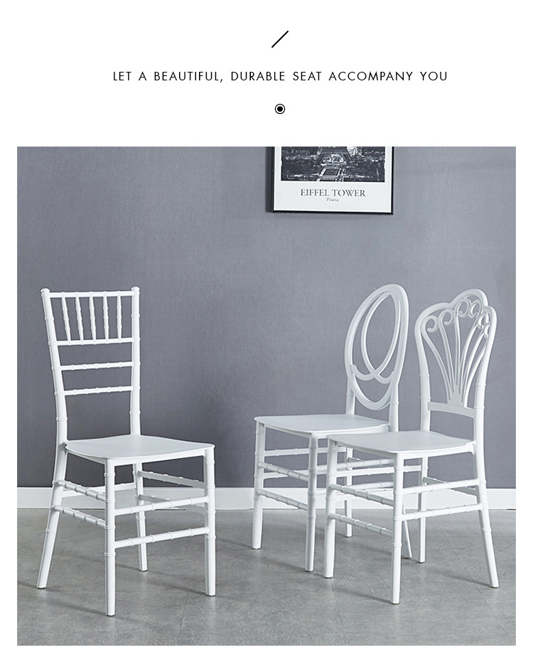Bamboo joint chairs, outdoor wedding hall banquet chairs, white and gold plastic backrest dining chairs, Napoleon Castle chairs pic 5