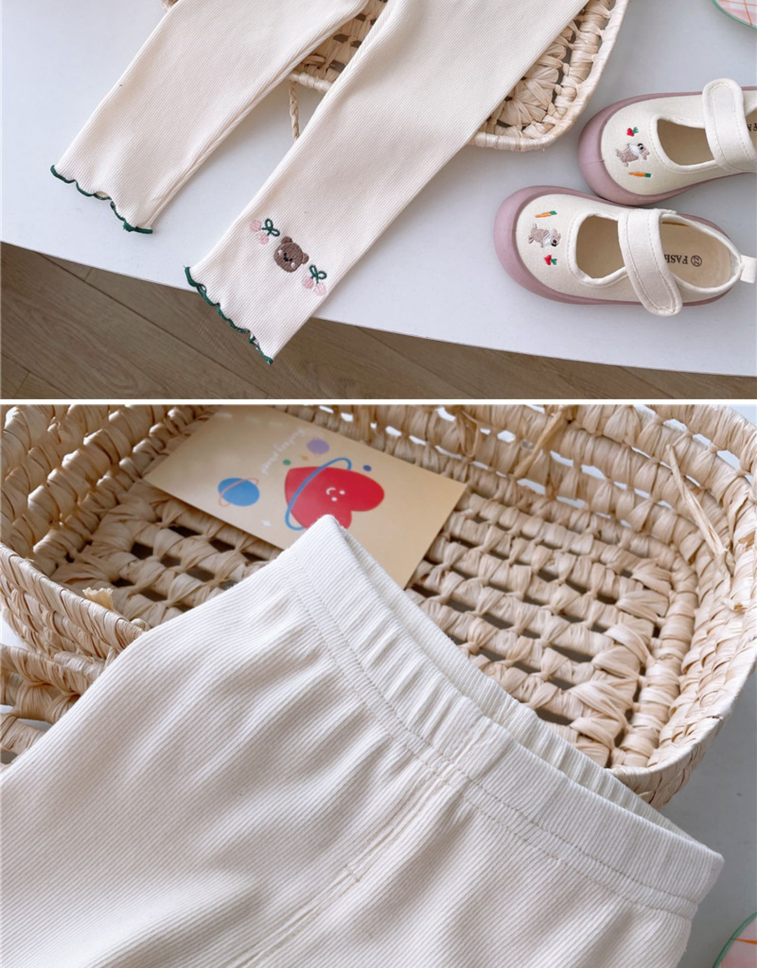 小熊印花女童夏装新品潮洋气宝宝外穿薄款小脚打底裤子 儿童百搭童裤可爱款详情3