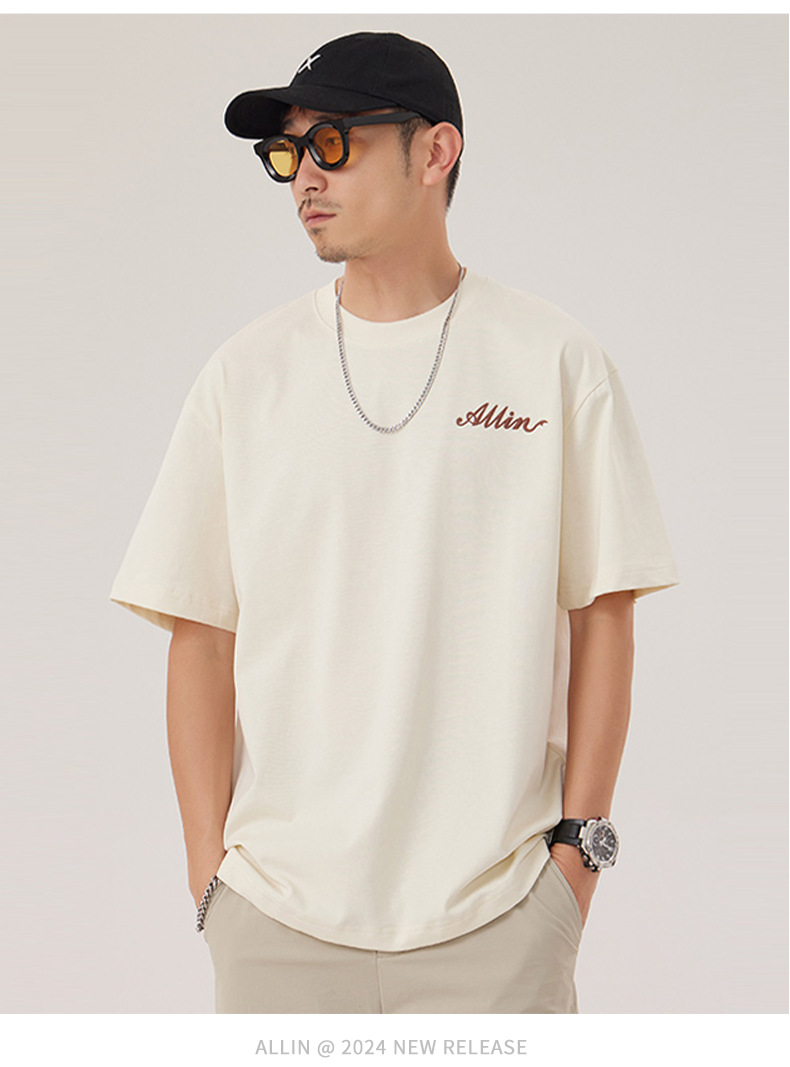 The 2025 summer new half-sleeved T-shirt for men is a trendy and versatile short-sleeved American retro printed loose round-neck T-shirt pic 61