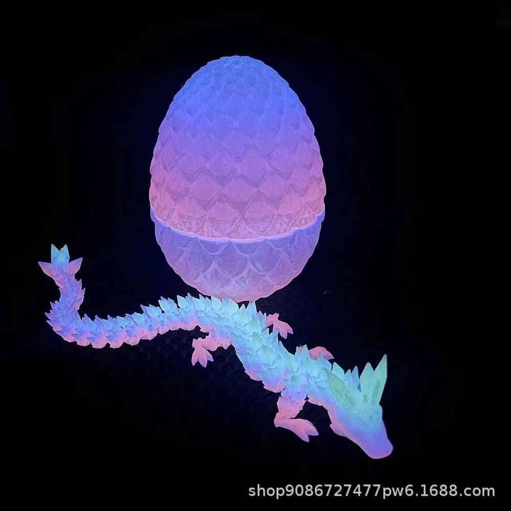 爆款3D打印宝石龙摆件水晶龙大号龙蛋套装关节龙玩具手办批发创意详情2