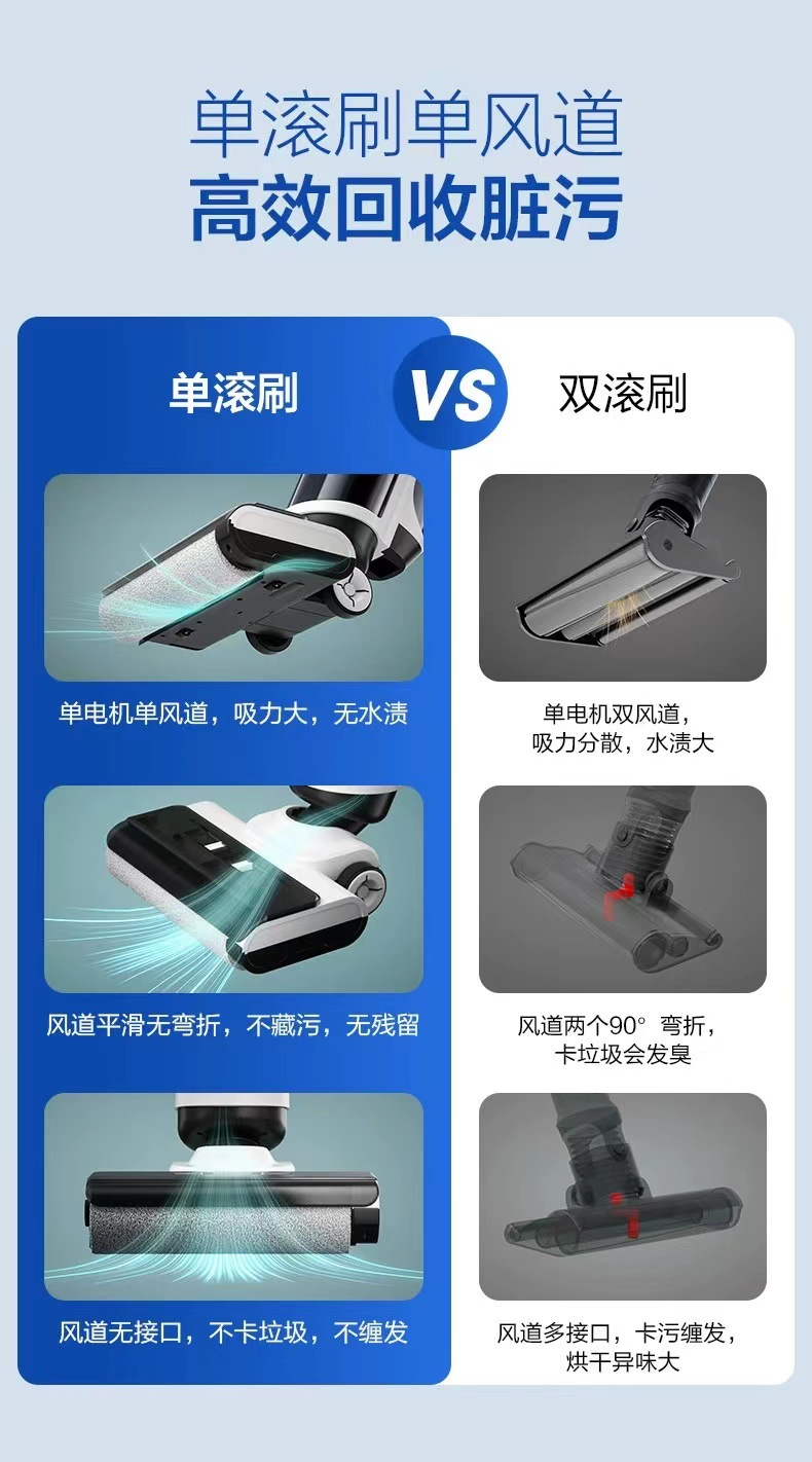 手推家用扫地机机智能洗地机吸扫拖一体机单滚刷自动热烘干拖地机详情13