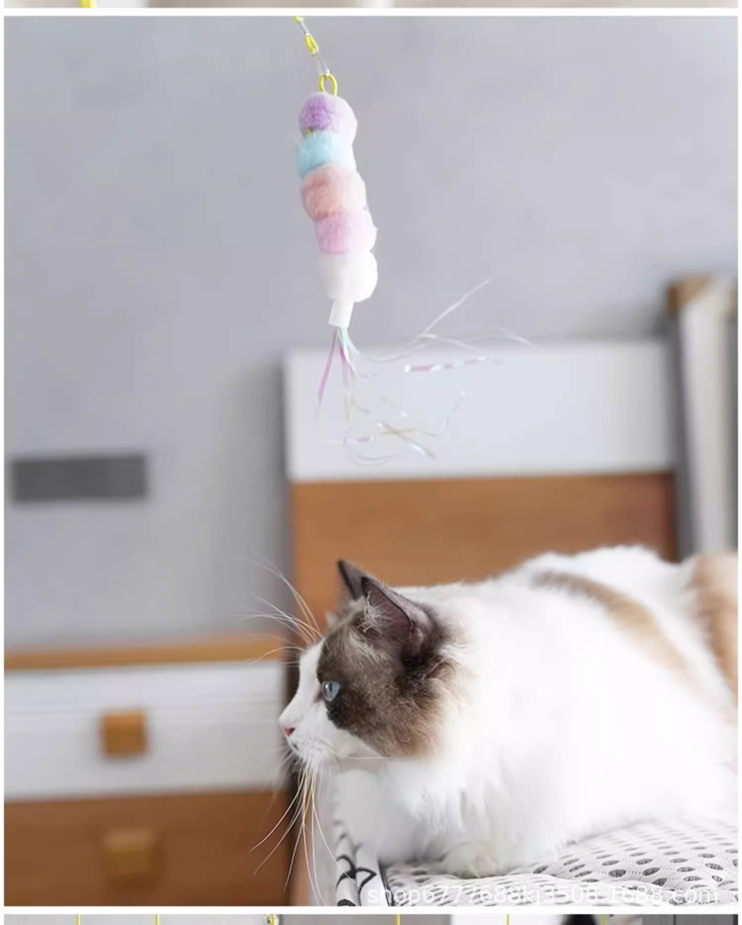 Cat toys, self-entertainment, swing, hanging door, elastic feather, cat toy stick, bell, little mouse, cat supplies pic 13