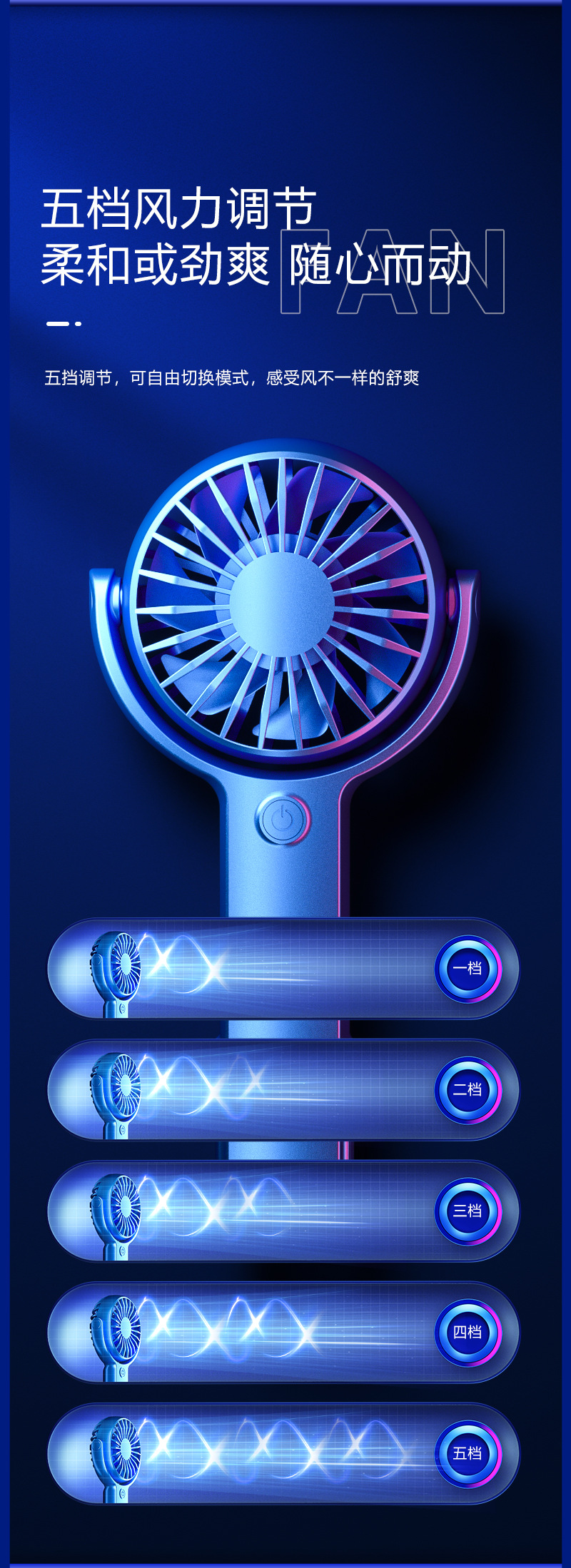 2025新款挂脖手持小风扇usb充电手持折叠风扇静音便携式数显风扇详情22