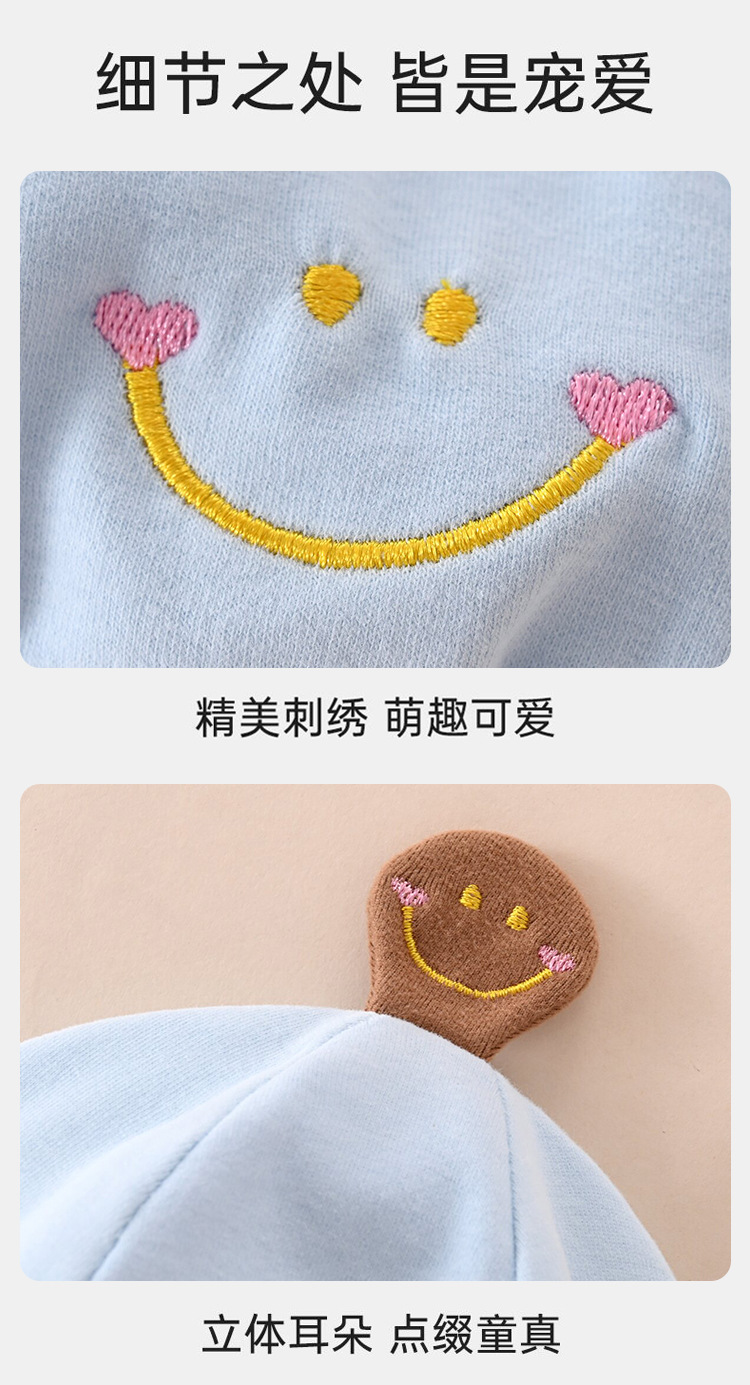 新款春秋季婴幼儿立体棉帽宝宝卡通可爱男女新生儿小胎帽儿童帽子详情10