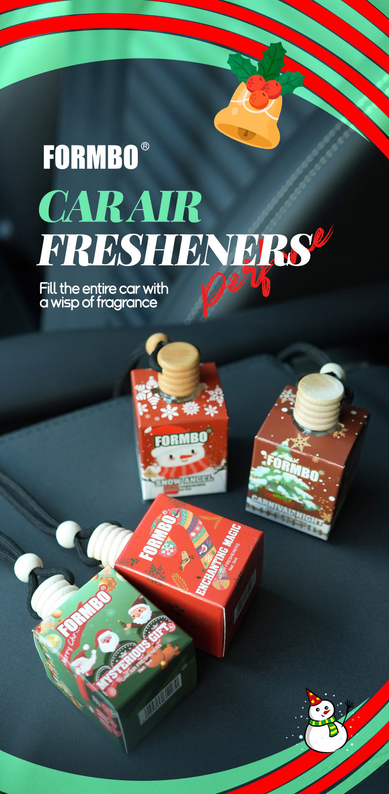 【 Cross-border Exclusive 】FORMBO Car Aroma Diffuser, car interior decoration, Christmas Festive Atmosphere, Odor Removal Aroma Diffuser pic 2
