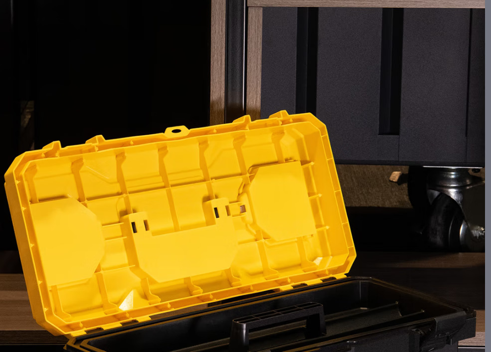 得力家用五金工具箱空箱大号美术收纳盒电工维修小零件工具收纳箱详情9