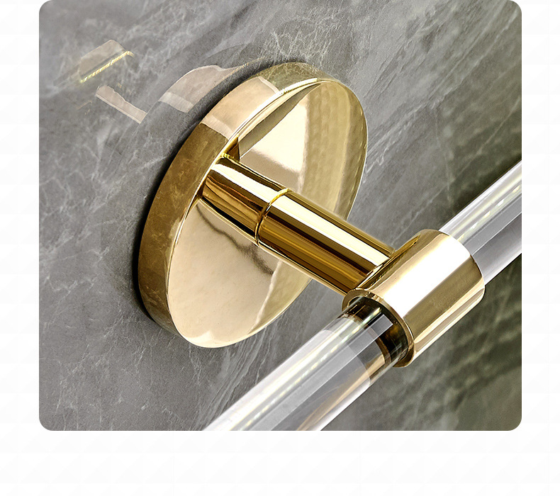 亚克力毛巾杆免打孔挂架卫生间浴室浴巾架拖鞋架毛巾架单杆轻奢风详情5