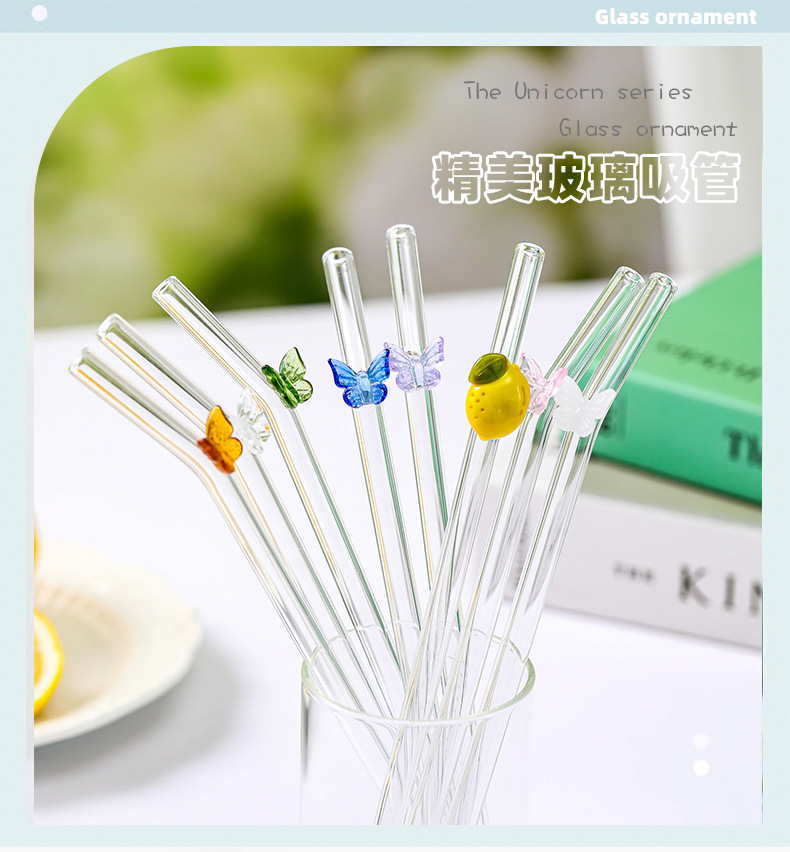 玻璃吸管耐热防口红珍珠奶茶透明成人孕产妇环保非一次性粗大吸管详情2