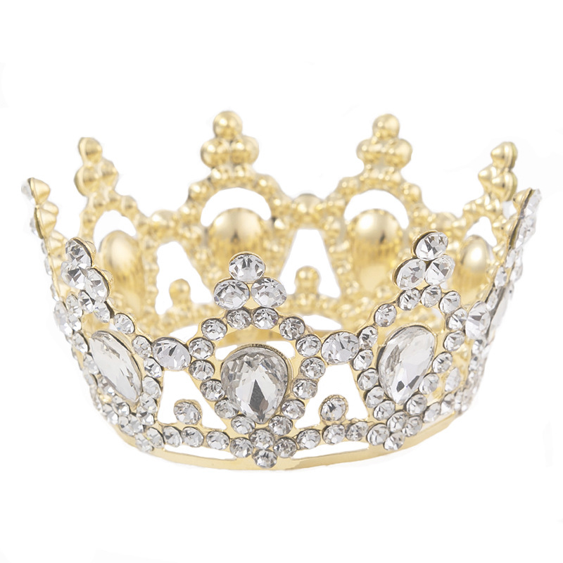 跨境新款外贸彩色水钻带梳齿儿童小满冠生日宴会派对皇冠头饰详情15