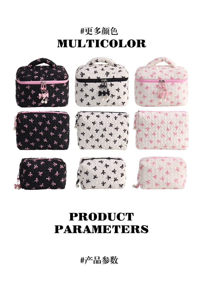 跨境蝴蝶结化妆包高颜值零钱包收纳包可爱化妆包大容量高级感包包详情13