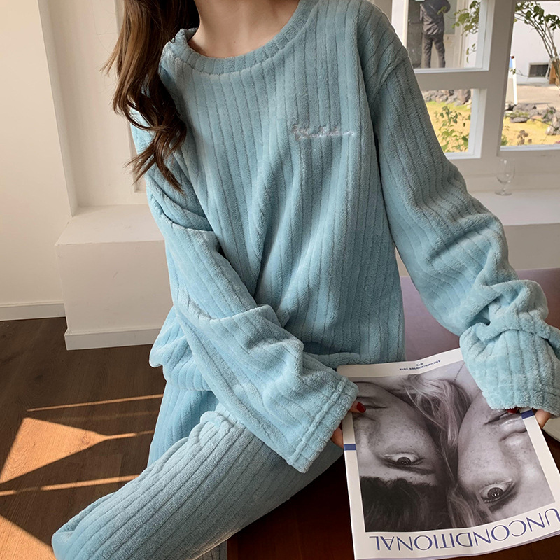 珊瑚绒睡衣女士2024年新款春秋冬季加厚大码冬天法兰绒加绒家居服详情5