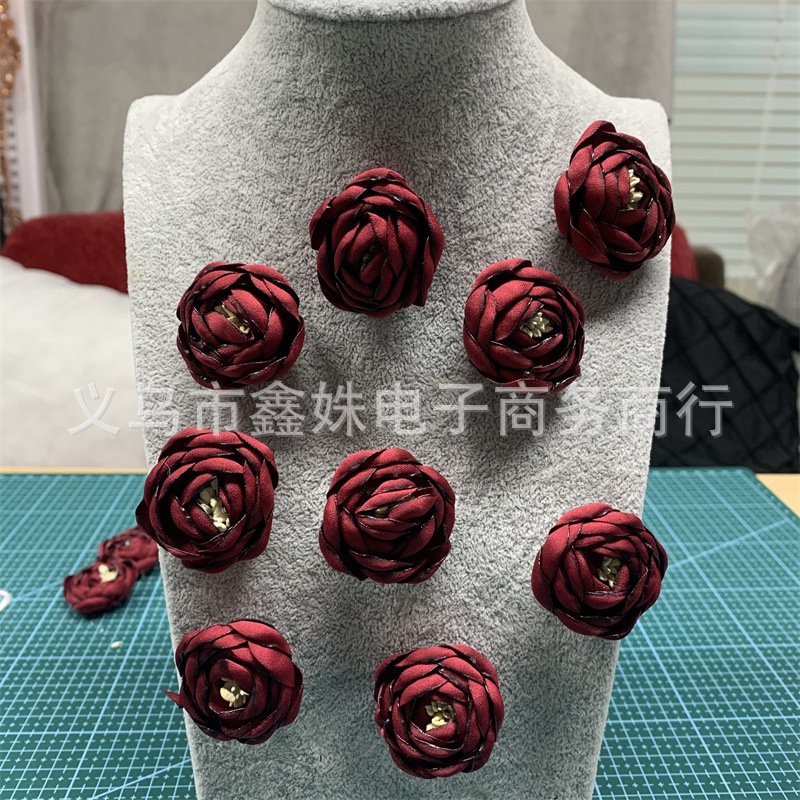 玫瑰花朵烧边花心服装辅料鞋包发饰饰品服装服饰配件详情1