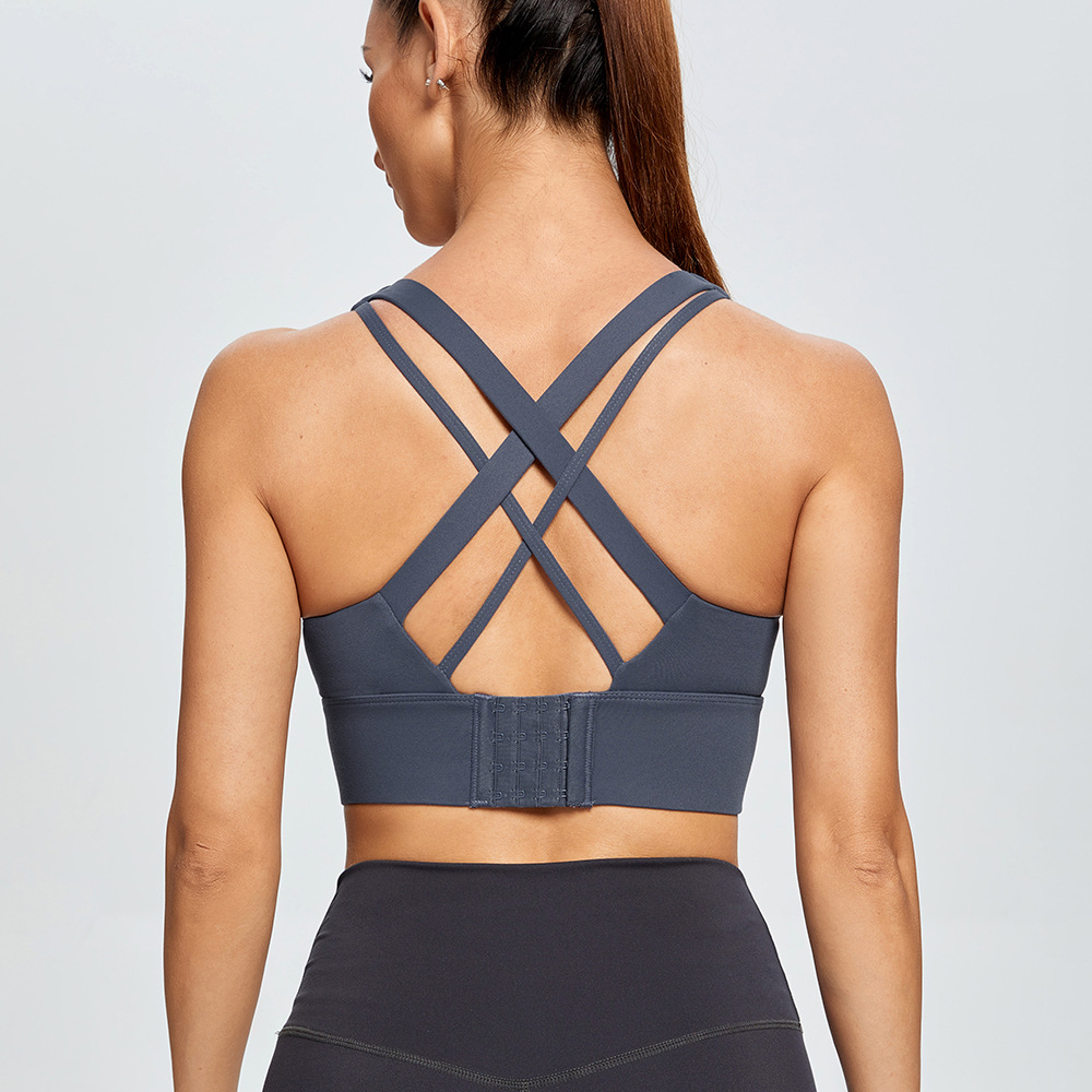 欧美运动内衣防震女大码交叉跑步瑜伽健身背心薄款聚拢高强度文胸详情9