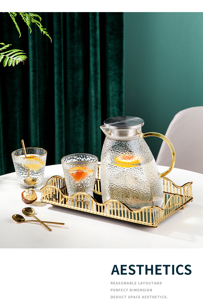 铁艺玻璃镜面果盘婚礼果盘北欧金属化妆品收纳托盘果盘大号容量详情8