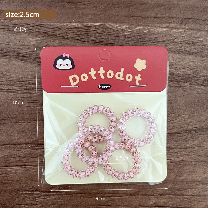 Thumb color mini telephone line hair band, hair accessory, hair tie, high elasticity, no damage to hair, fresh and versatile hair accessory pic 13
