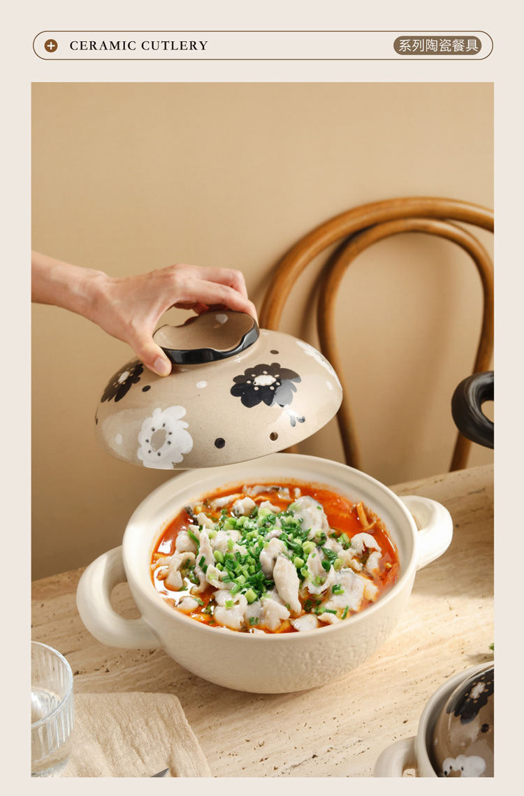 Cooking porridge 煲仔饭 dry cooking in a clay pot without cracking, gas stove special for making soup, ceramic soup pot for stewing soup, clay pot for household use pic 4