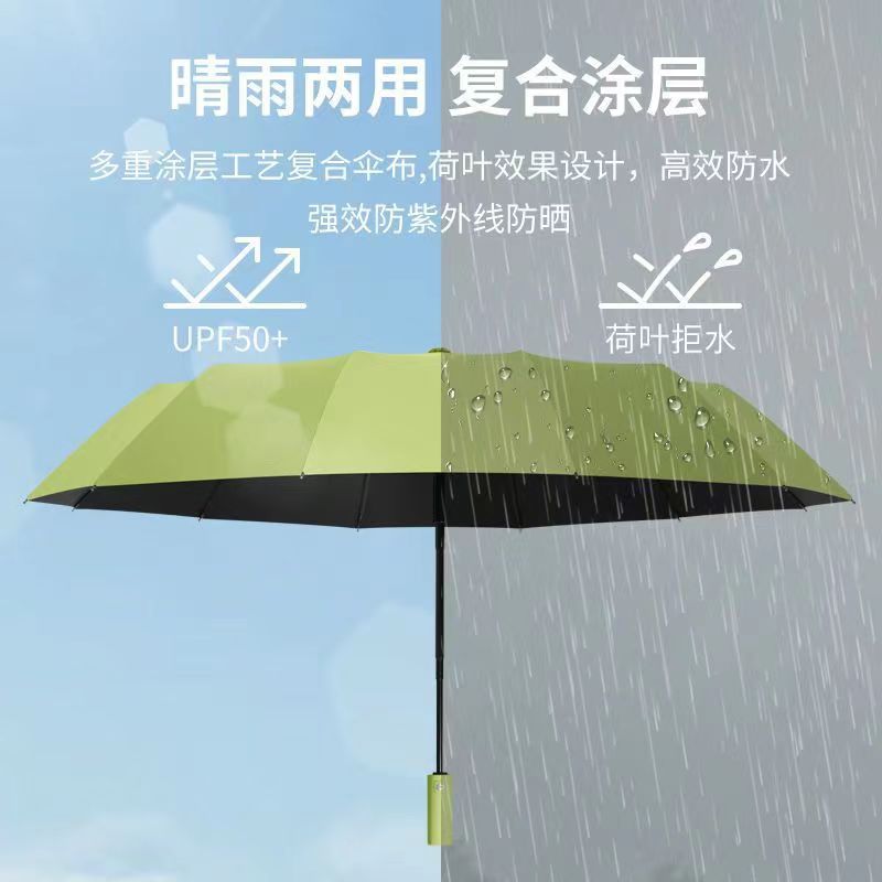 十二股全自动雨伞男女折叠大号结实简约遮阳防晒防紫外线晴雨两用详情4