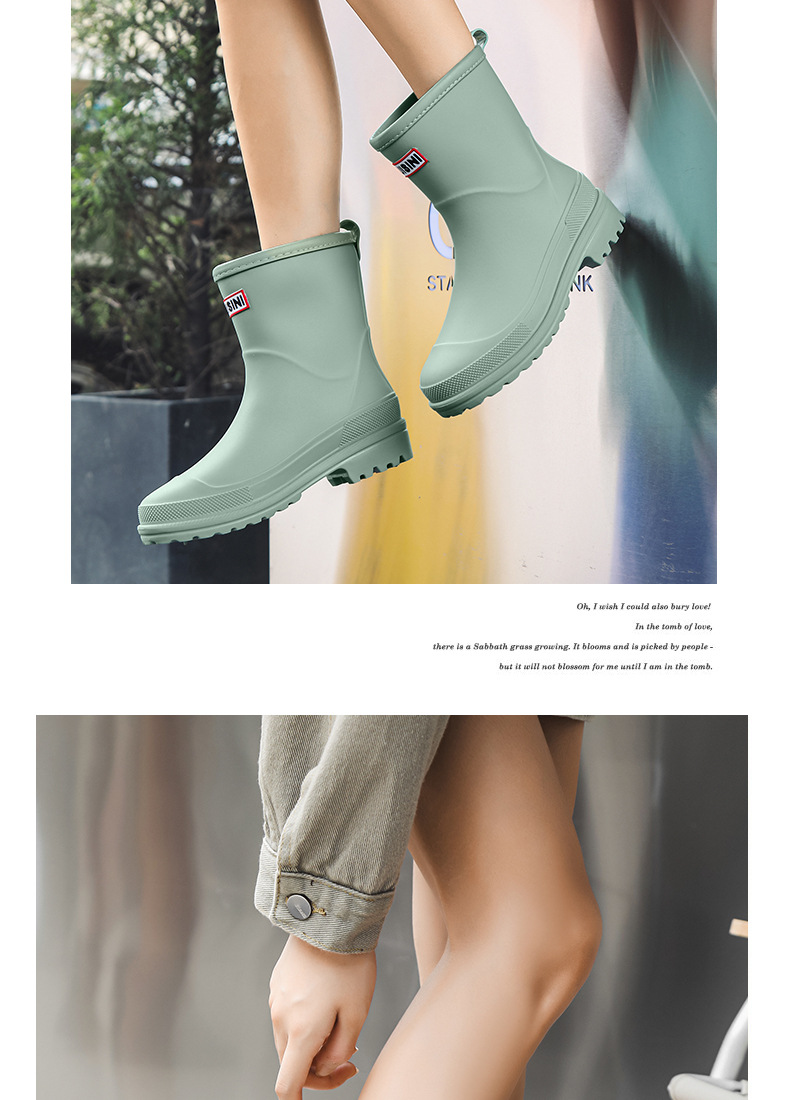 新款时尚韩版雨鞋女潮流短筒水鞋工作外穿工作鞋洗车防水防滑胶鞋详情13