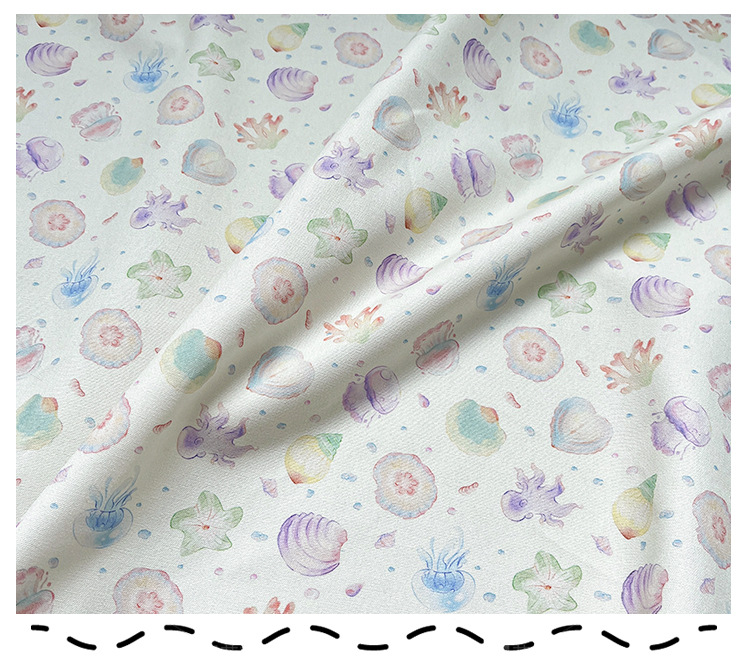 海洋动物数码印花包包外套马甲手工DIY面料1.5米幅宽全棉八安帆布详情7