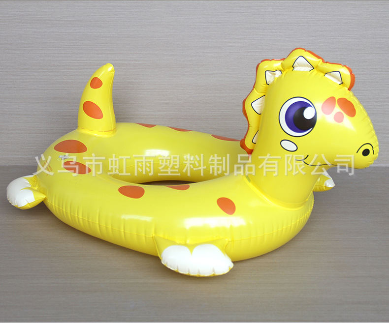 新品加厚小黄龙儿童游泳圈PVC充气卡通游泳坐圈动物造型恐龙座圈详情9