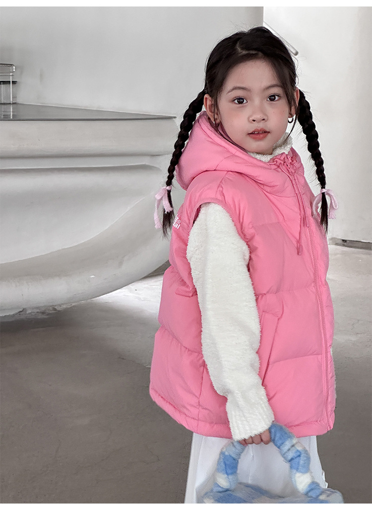 韩国童装儿童羽绒马甲秋装背心外穿男童女童幼儿园背心亲子装坎肩详情3