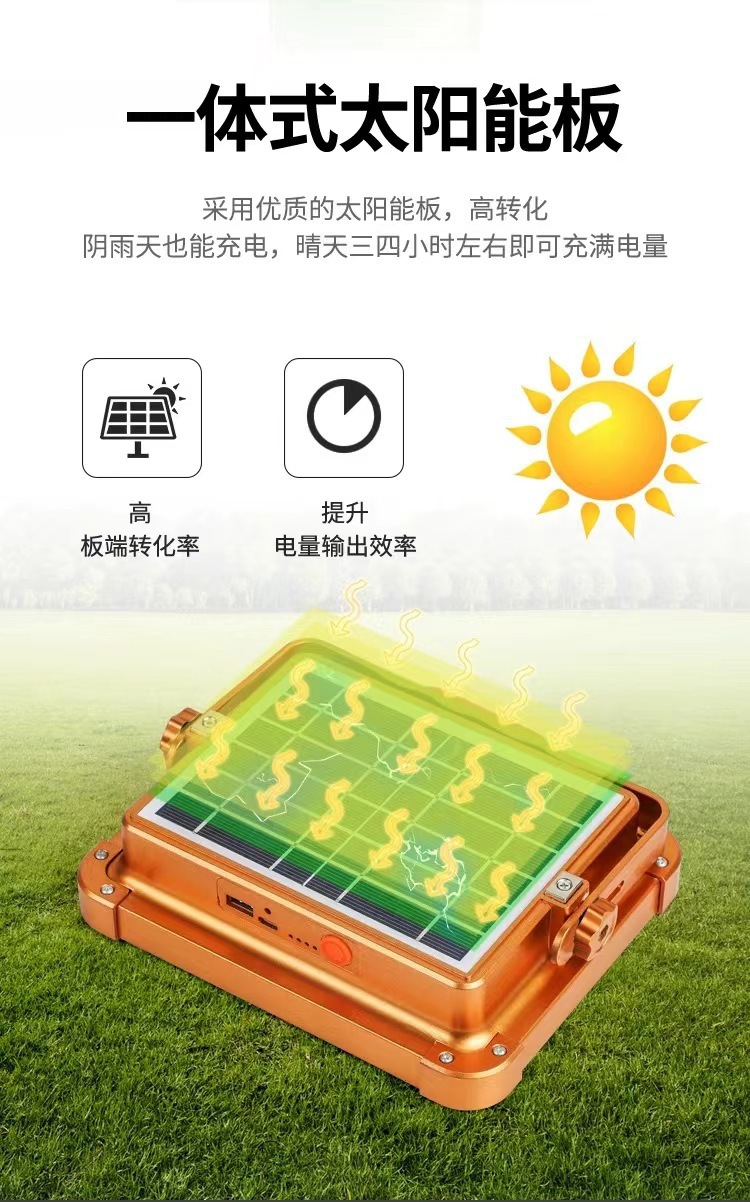 太阳能照明灯户外灯爆亮投光灯防水应急野外露营便携灯挂钩露营灯详情17