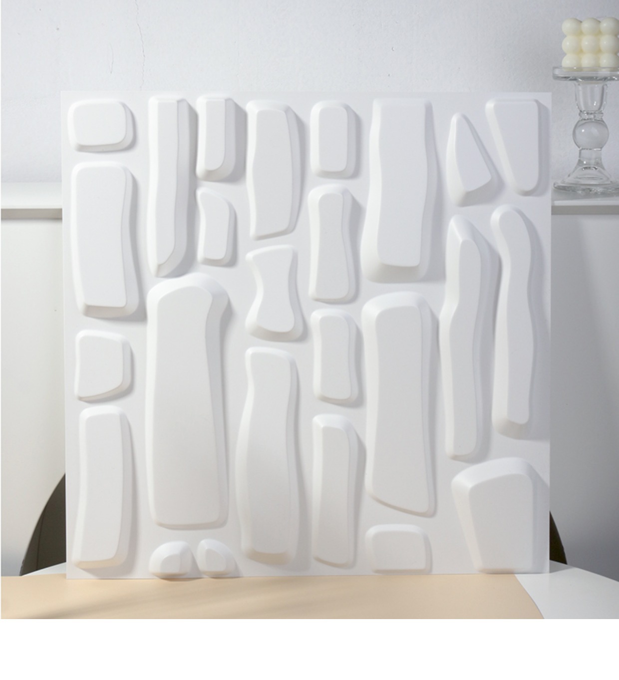 3D wall panel立体浮雕背景墙板贴客厅餐厅办公室民宿酒店KTV展厅遮丑墙壁PVC板跨境3D墙板绿生新材料详情5