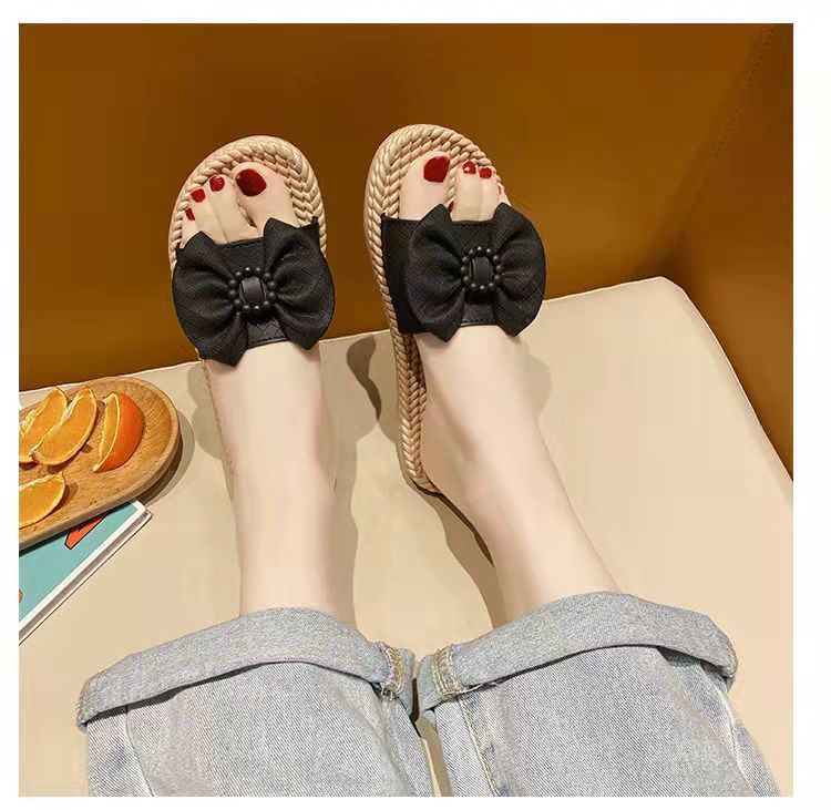 拖鞋女夏季外穿时尚防滑防臭耐磨轻便百搭ins蝴蝶结韩版批发详情26