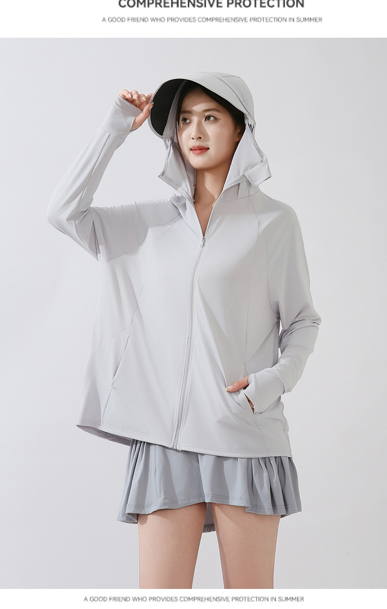 This is the same style of summer outdoor sun-protective clothing for both men and women. It is a loose and large-sized sun-protective garment with ice silk pic 38