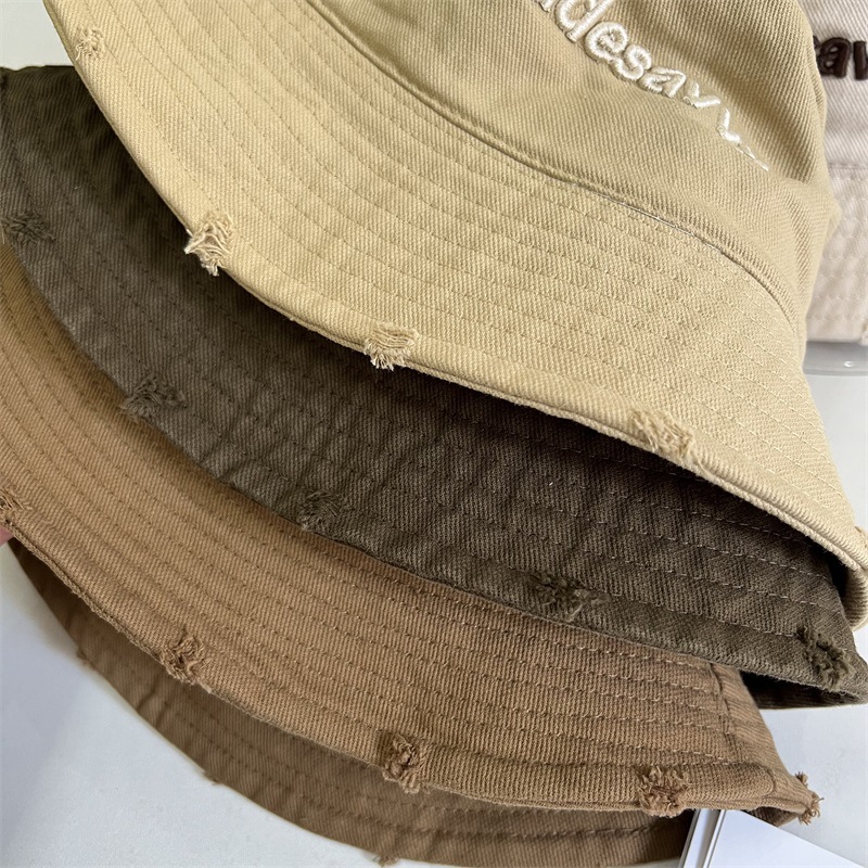 帽子女字母布制帽渔夫帽个性破边潮帽出游遮阳盆帽休闲百搭显脸小详情3