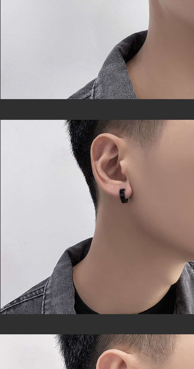 钛钢耳夹男不掉色无耳洞简约百搭高级感复古配饰女潮经典耳饰饰品详情5
