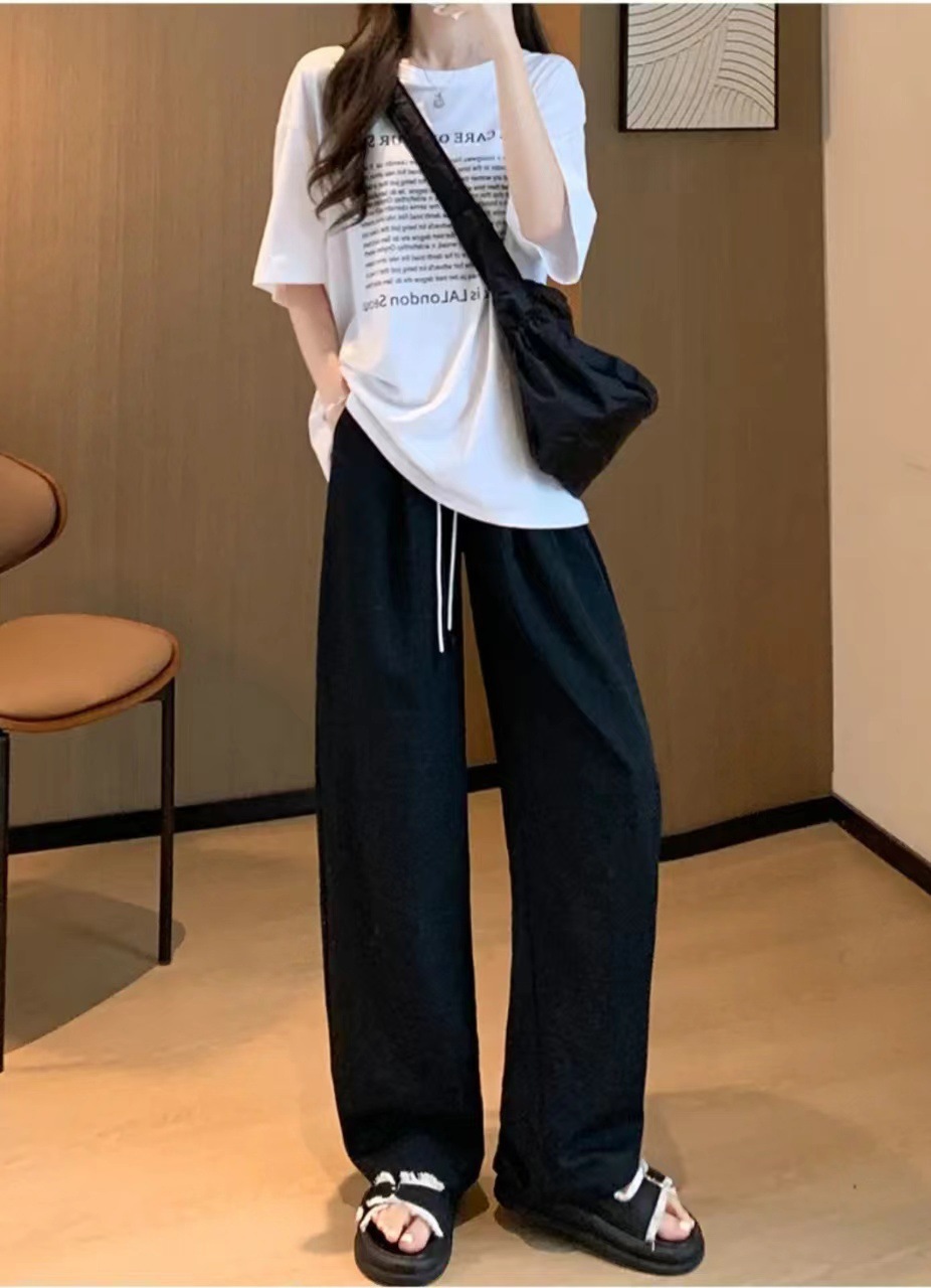 弯刀裤阔腿裤女夏季薄款高腰垂感宽松小个子休闲直筒显瘦拖地裤子详情13