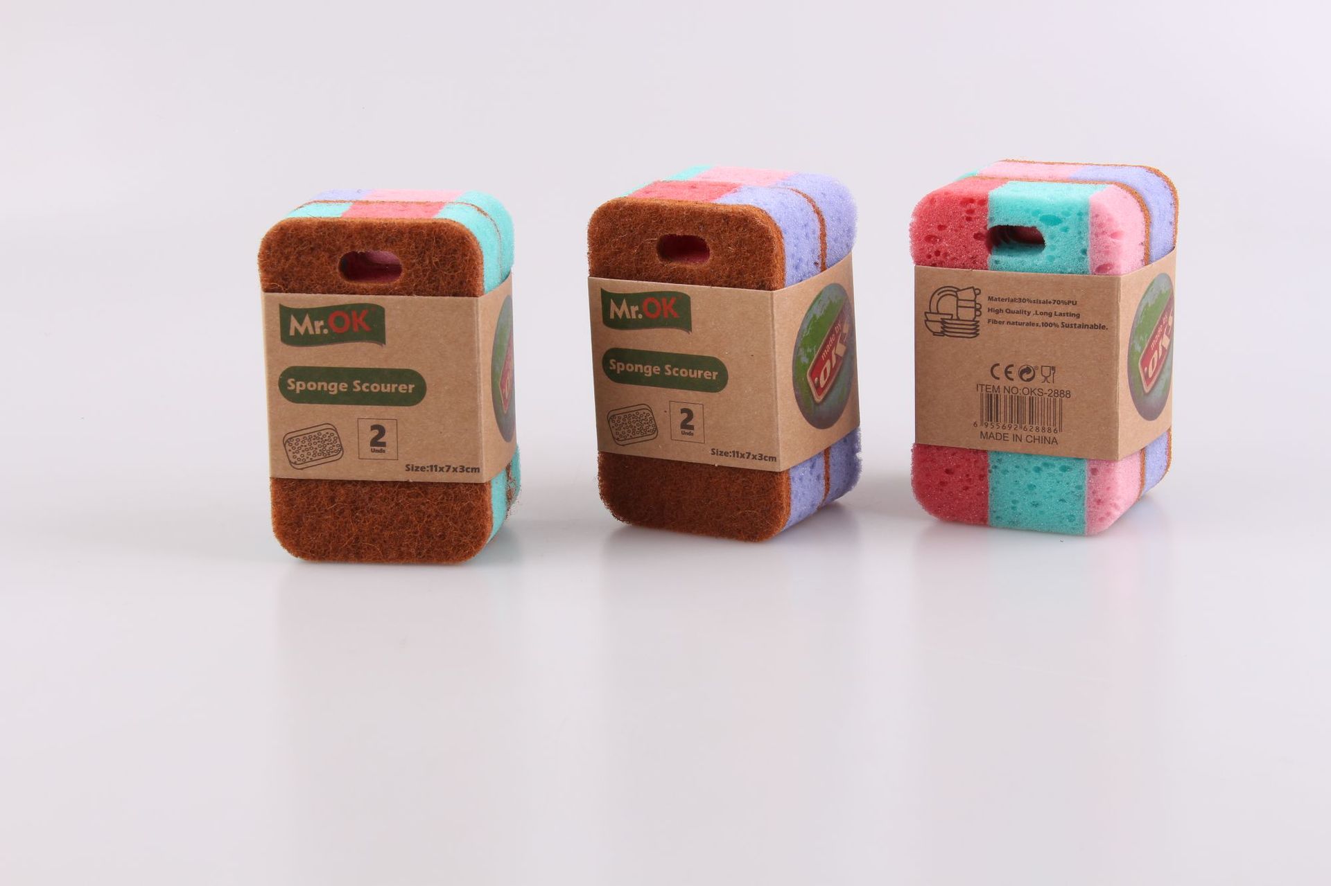 厂家批发木桨绵洗车绵双面洗碗海绵擦清洁海绵块浴缸刷钢丝球竖详情2